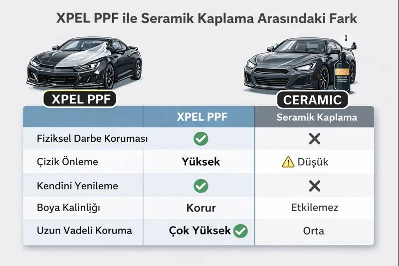 XPEL PPF ile Seramik Kaplama Arasındaki Fark